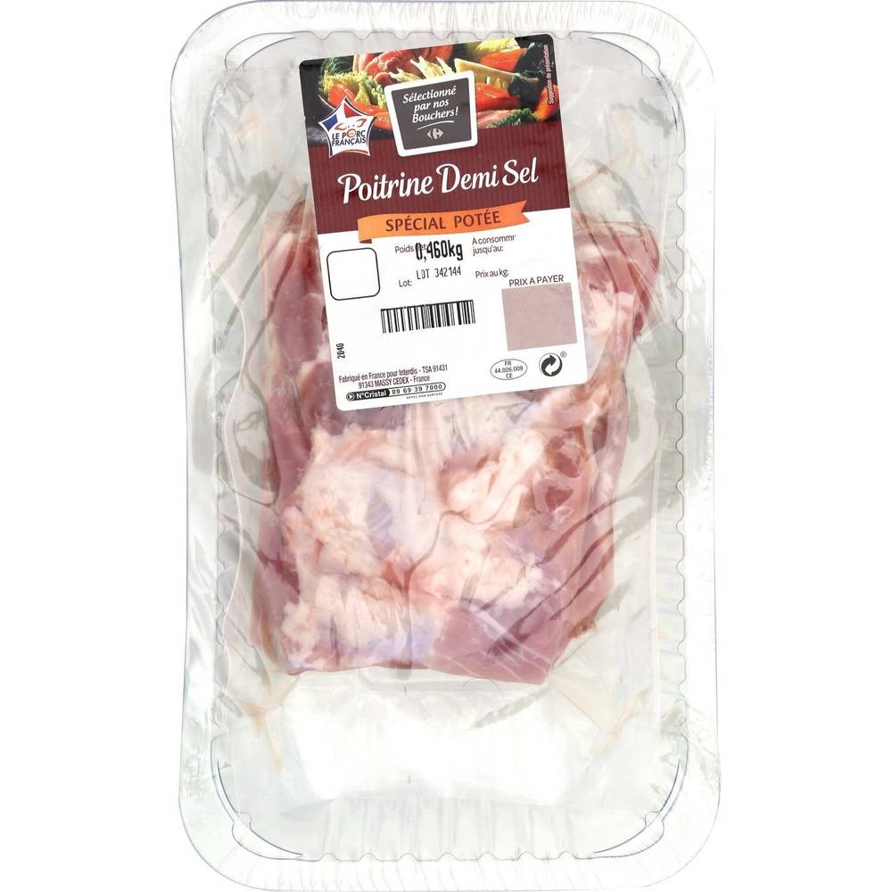 Carrefour - Poitrine de porc demi sel
