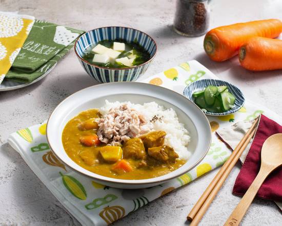咖哩雙拼火雞肉+豬肉套餐 turkey & pork curry rice