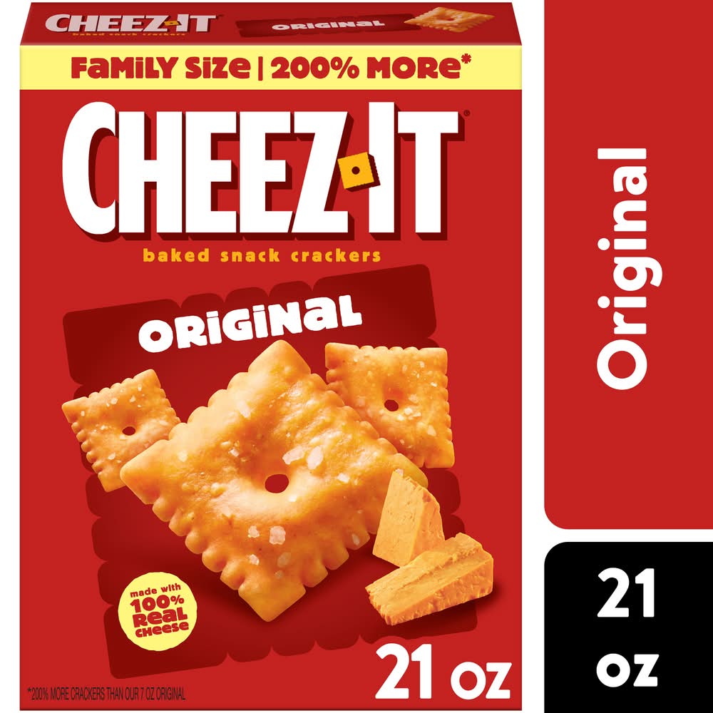 Cheez-It Baked Snack Crackers Family Size, Original (21 oz)