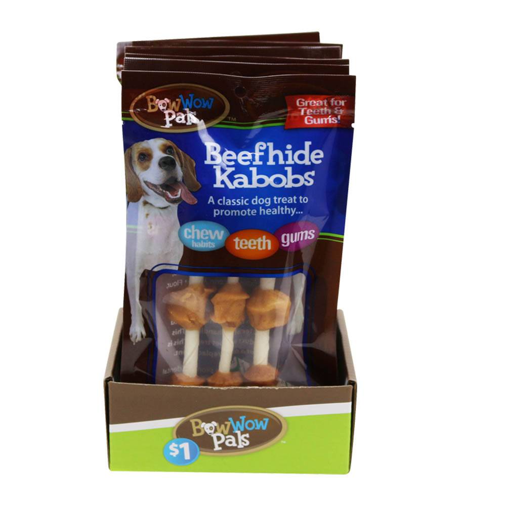 Bow Wow Pals Beefhide Kabobs Classic Dog Treat