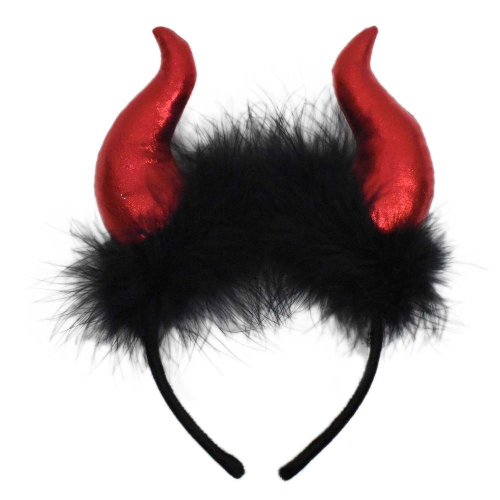 Spooky Village Horns Headband With Fur, Assorted Styles, 1 Ct