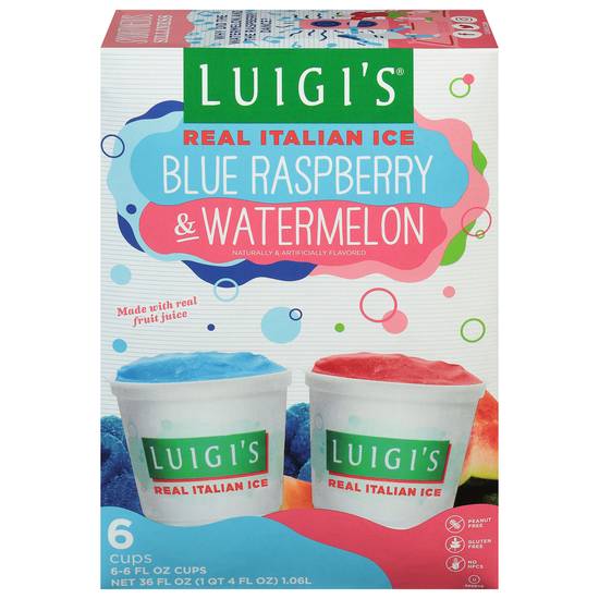Luigi's Blue Raspberry and Watermelon Variety pack (6 x 6 fl oz)