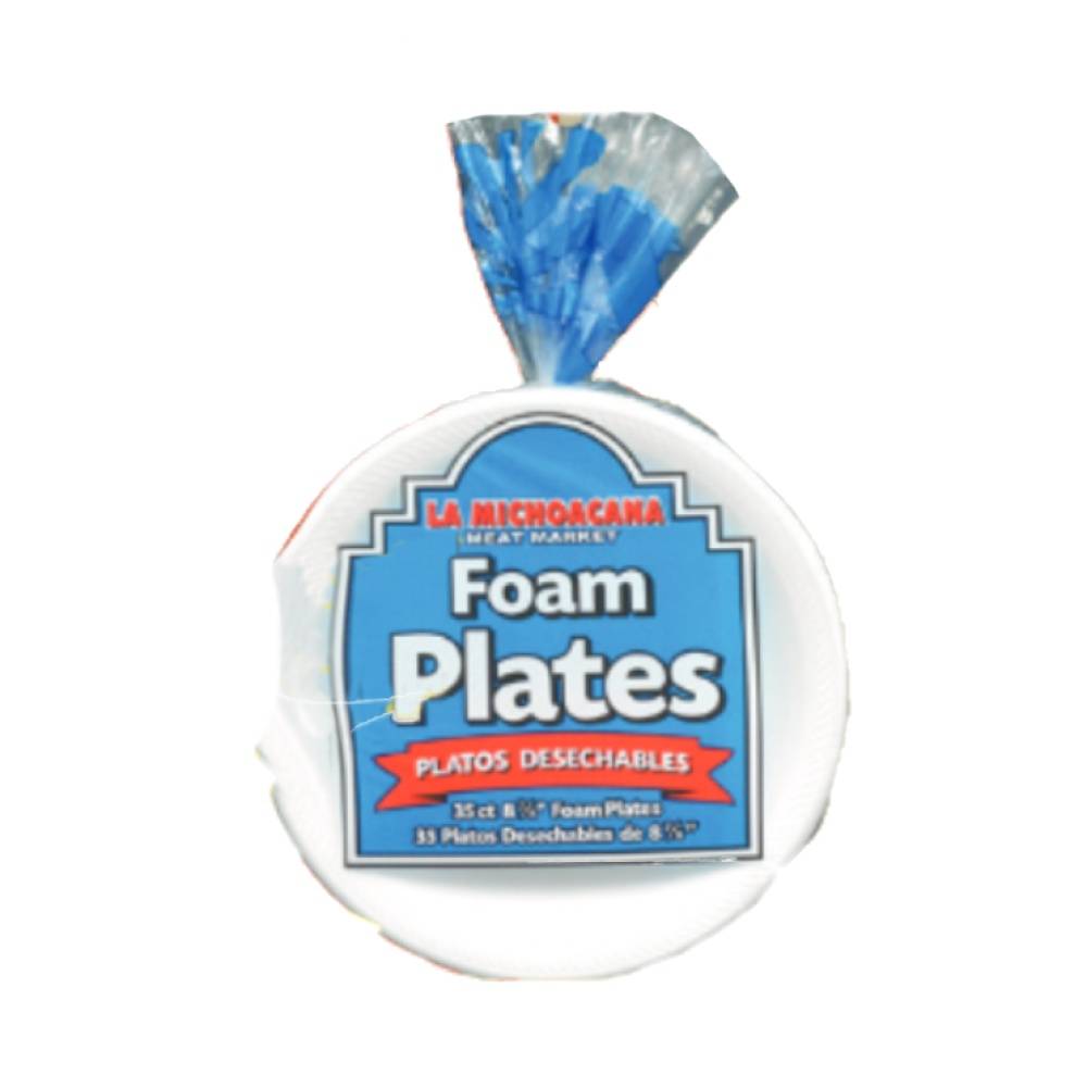 La Michoacana Foam Plates, White (35 ct)