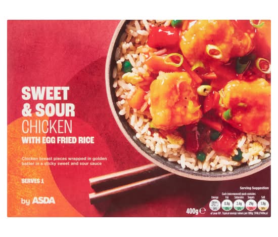 ASDA Sweet & Sour Chicken With Egg Fried Rice (400g)