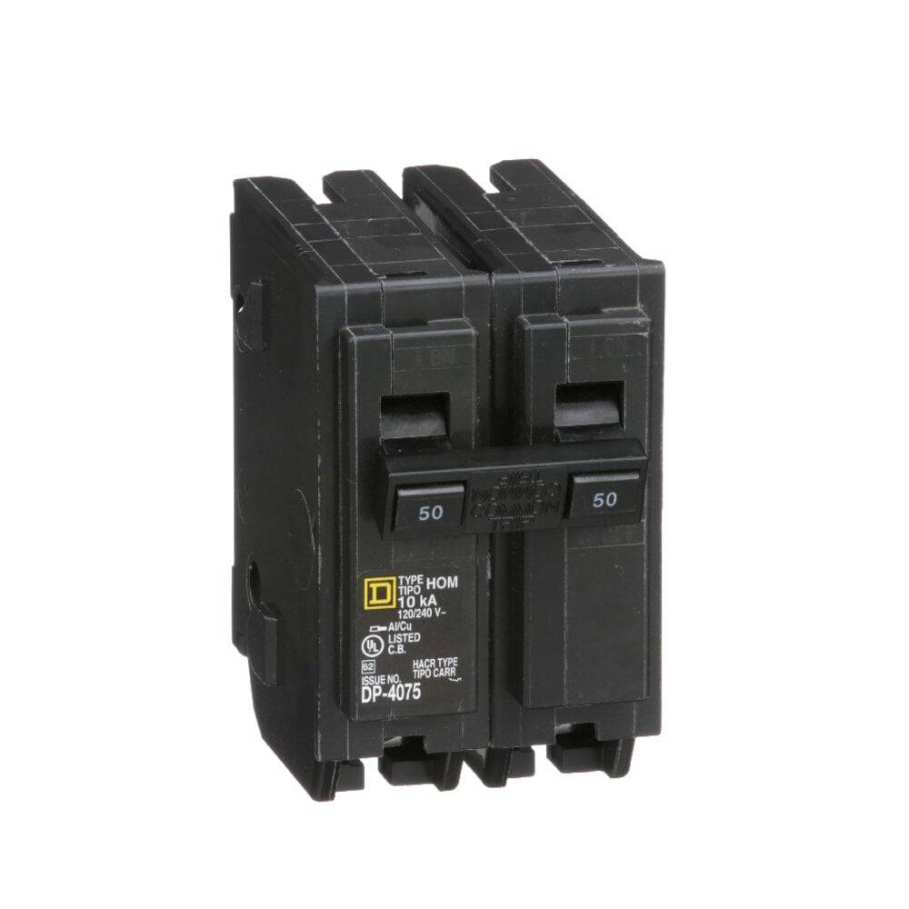 Square D Homeline 50-amp 2-Pole Standard Trip Circuit Breaker | HOM250CP