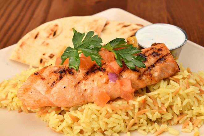 Order Salmon Plate food online from The Great Greek store, Palm Beach Gardens on bringmethat.com