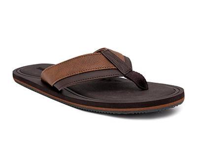 Men's 10 Brown Color Block Strap Sandal