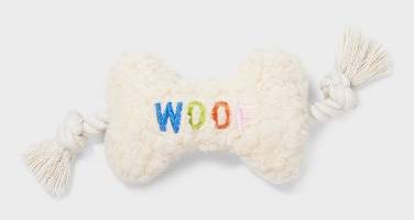 Boots & Barkley Bone Plush Rope Dog Toy, 12.5 in