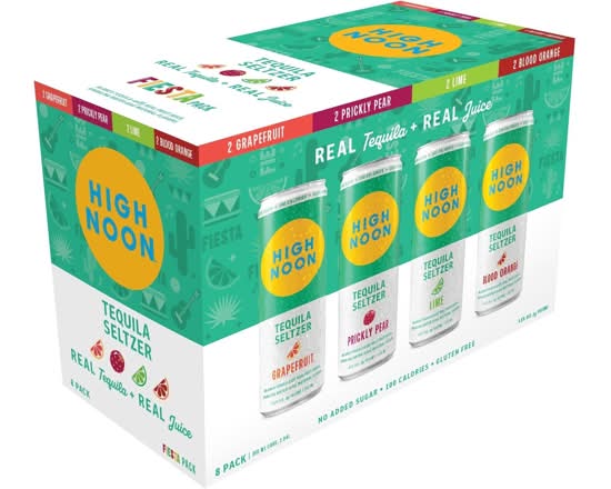 High Noon Tequila Hard Seltzer Fiesta Variety Pack 8x 12oz Cans
