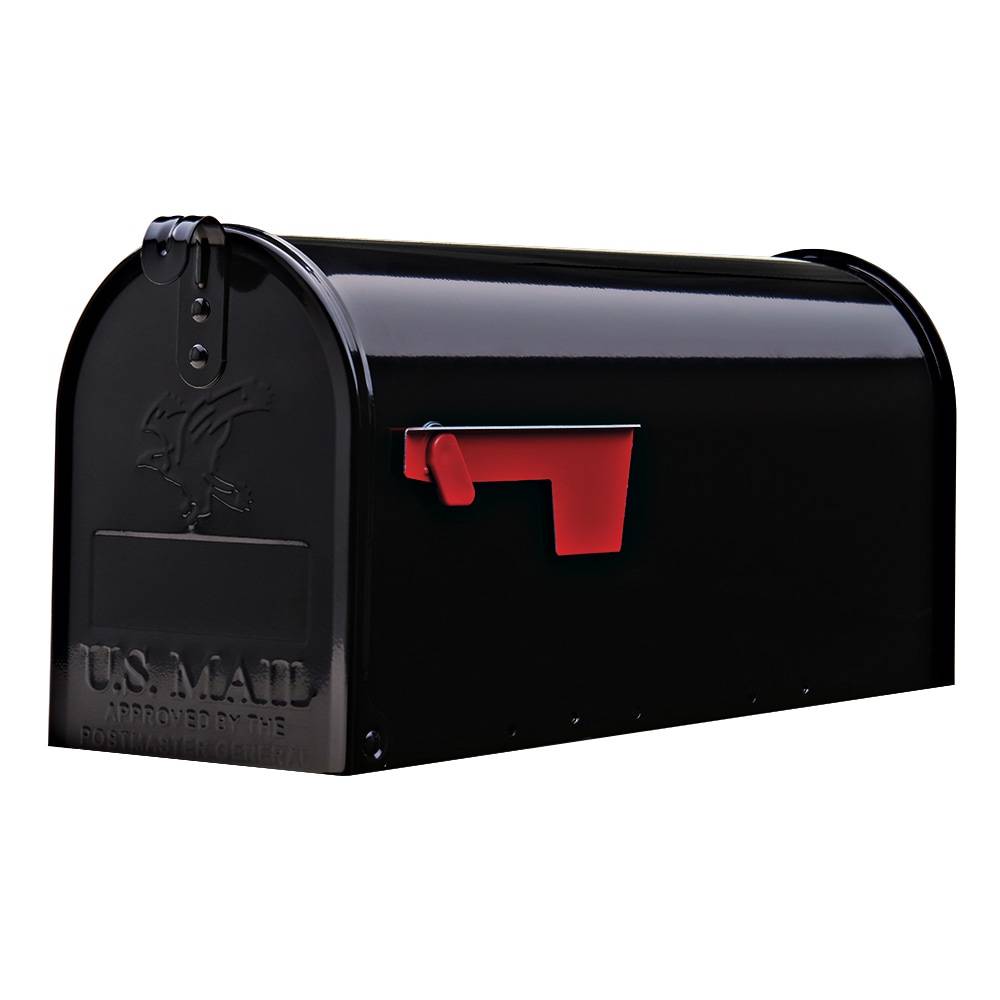 Architectural Mailboxes Post Mount Black Metal Standard Mailbox | E1100BAM