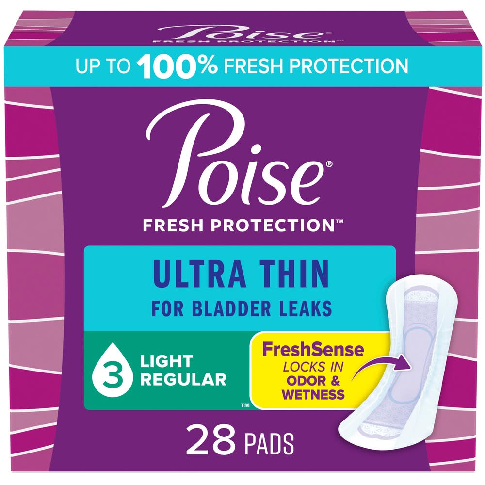 Poise Light Absorbency Regular Length Ultra Thin Pads (8.6 oz)