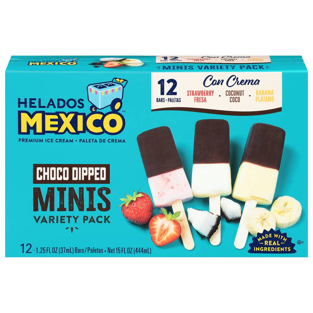 Helados Mexico Choco Dip Minis Variety pack Ice Cream Bars (15 fl oz)