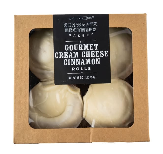 Schwartz Brothers Bakery Kosher Gourmet Cream Cheese Cinnamon Rolls 4 Count
