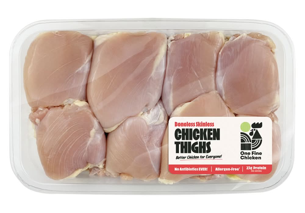 Family Pack Antibiotic Free Boneless Skinless Chicken Thighs, per lb