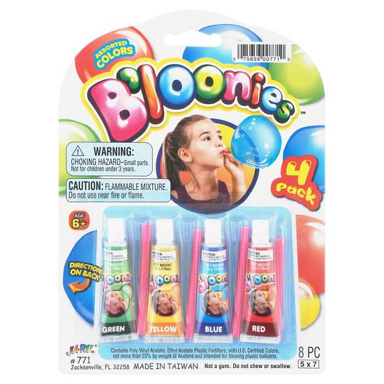 B'loonies Assorted Colors Plastic Balloon Solutions (4 ct)