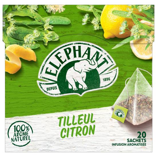 Elephant - Infusion saveur tilleul citron (20 pièces, 28 g), Delivery Near  You