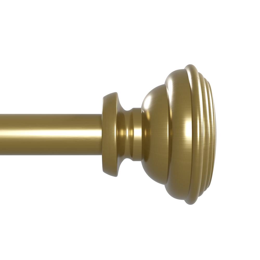 Style Selections Sema 48-in to 84-in Brushed Gold Steel Single Curtain Rod with Finials | FSI1474Y BGLD