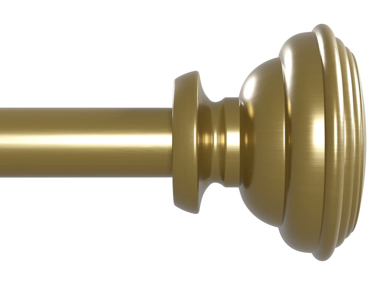 Style Selections Sema 48-in to 84-in Brushed Gold Steel Single Curtain Rod with Finials