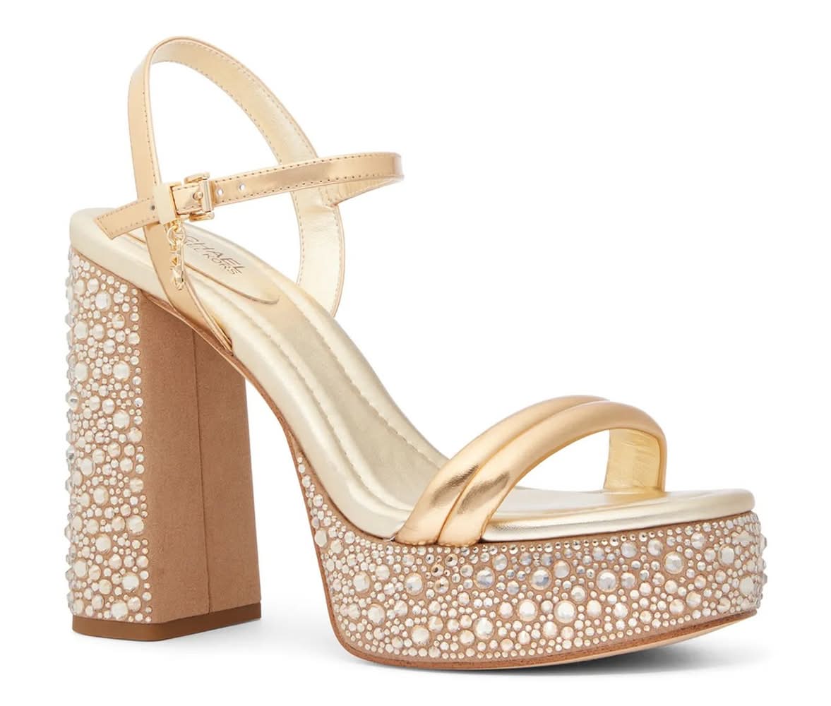 Michael Michael Kors Laci Platform Sandal (Gold Metallic Medium - 8)