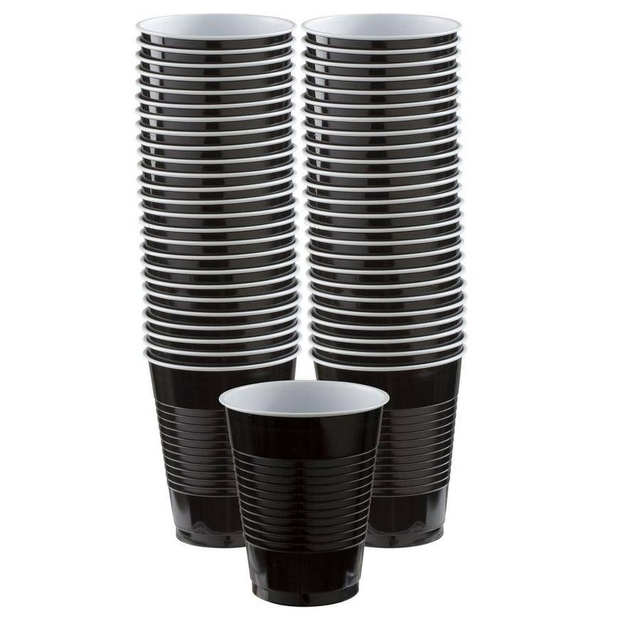 Party City Black Plastic Cups (unisex/black)
