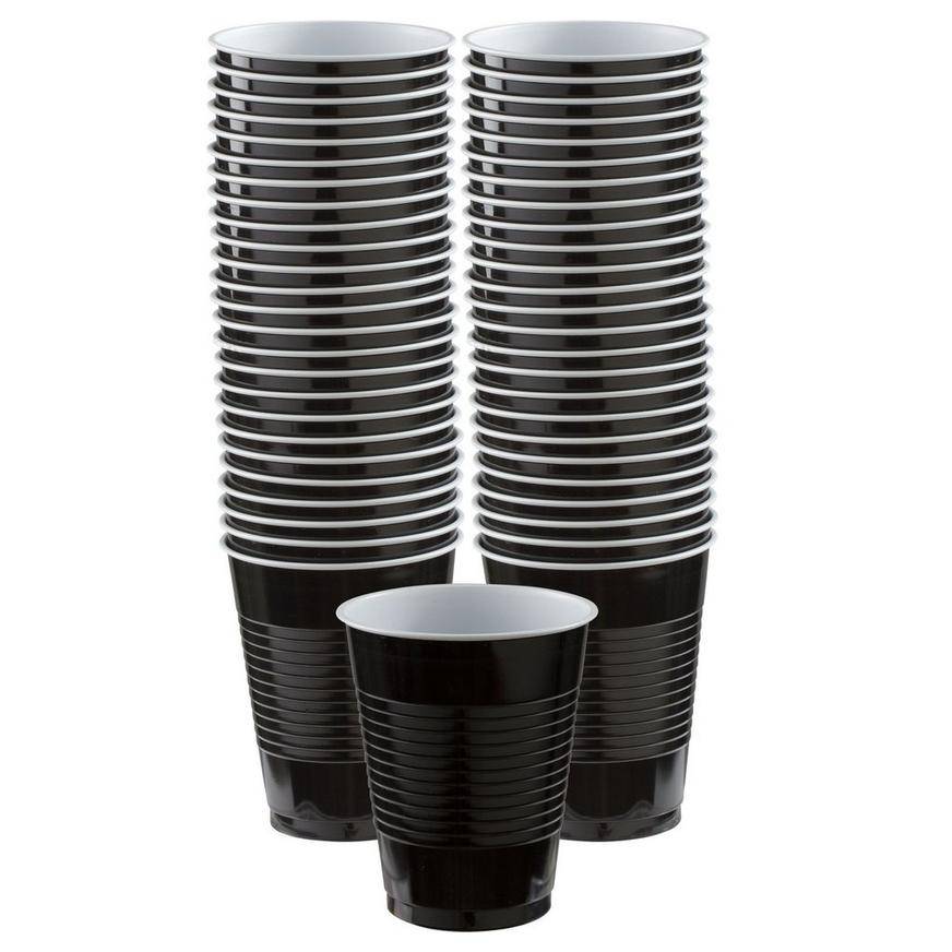 Party City Plastic Cups 16 oz (50 ct) (black)