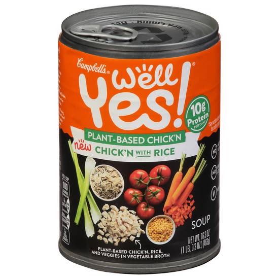 Campbell's Well Yes! Plant Based Chick'n With Rice Soup