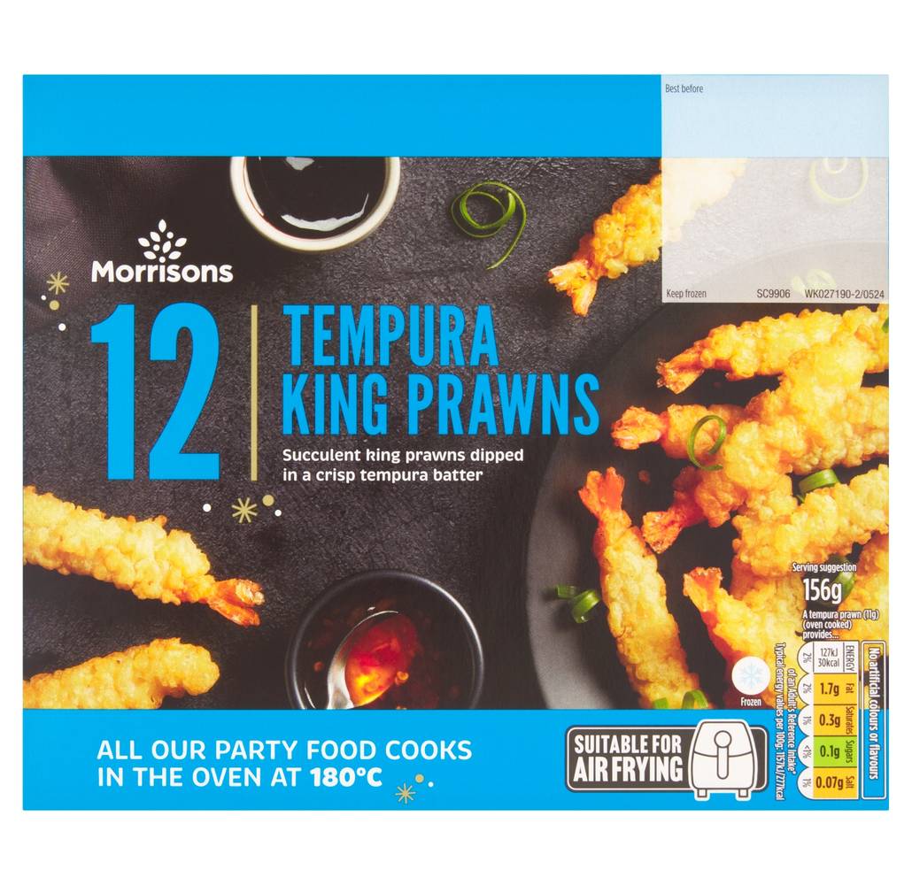 Morrisons 12 Tempura Prawns 156G (Frozen)