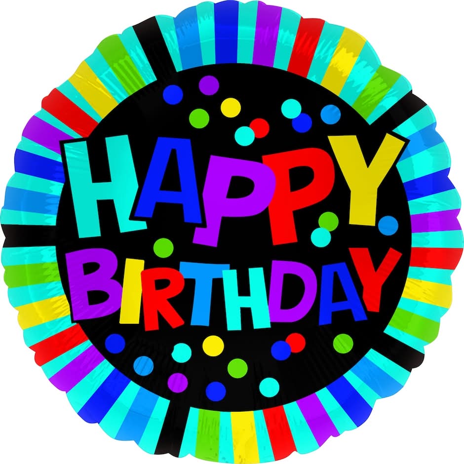Whimsical Happy Birthday Foil Balloons, 18 in