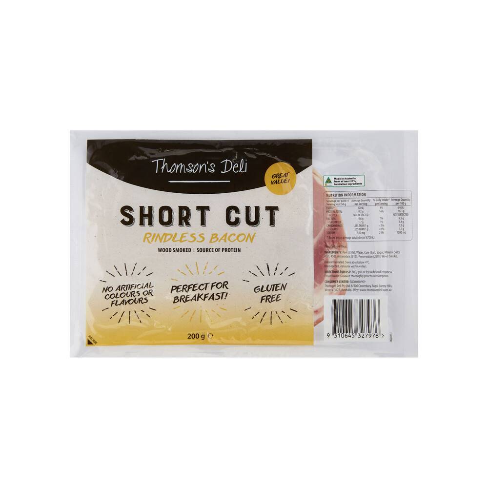 Thomson's Deli Short Cut Bacon 200g