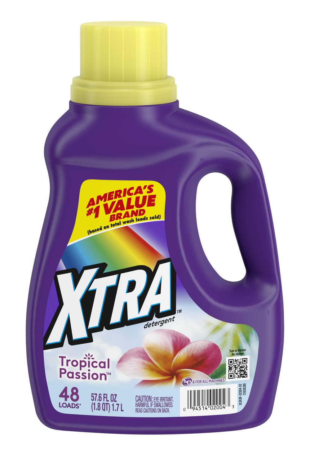 XTRA Liquid Laundry Detergent, Tropical Passion (57.6 fl oz)