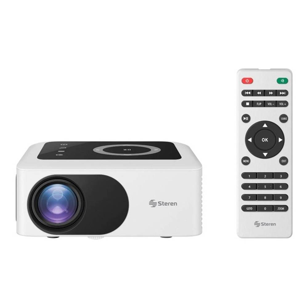 Steren mini proyector multimedia hd de 2105 lúmenes (blanco)