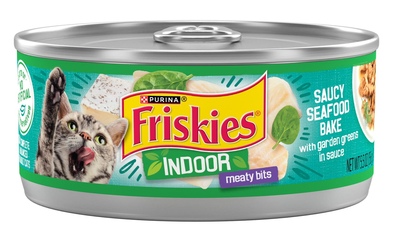 Purina Friskies Purina Indoor Meaty Bits Saucy Seafood Bake in Sauce Wet Cat Food (5.5 oz)
