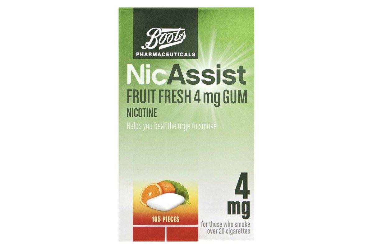 Boots NicAssist Fruit Fresh 4mg Gum- 105 Pieces