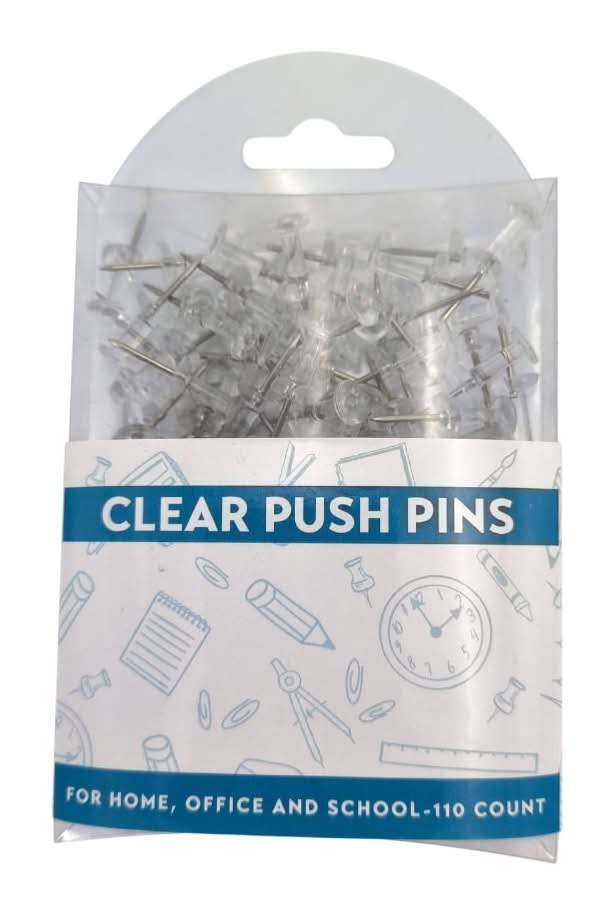 Plastic Clear Push Pins (110 ct)