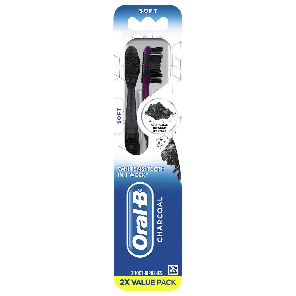 Oral-B Charcoal Soft Toothbrush Value pack (1.4 oz, 2 ct)