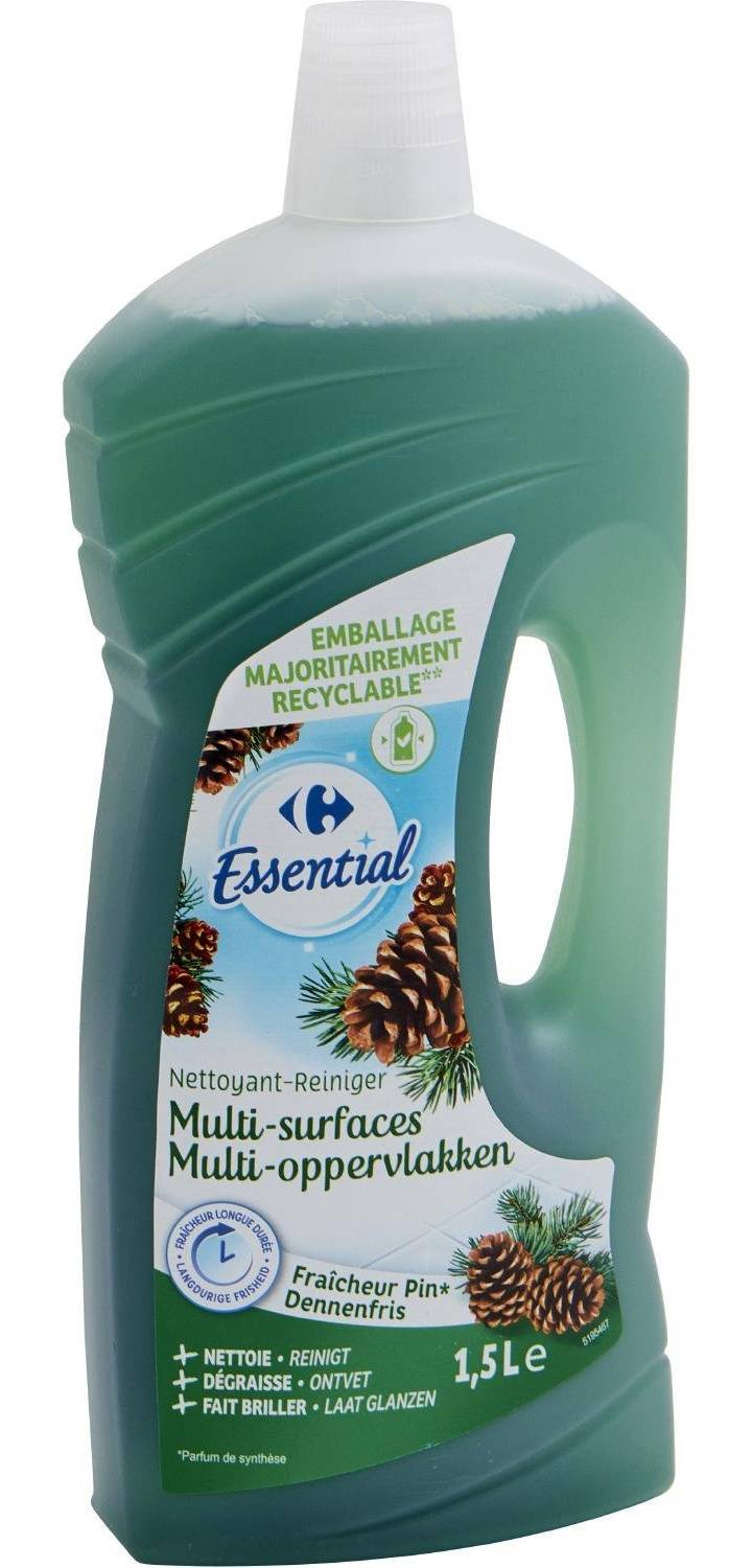 Carrefour Essential - Nettoyant ménager multi-surfaces, pin (1,5L)