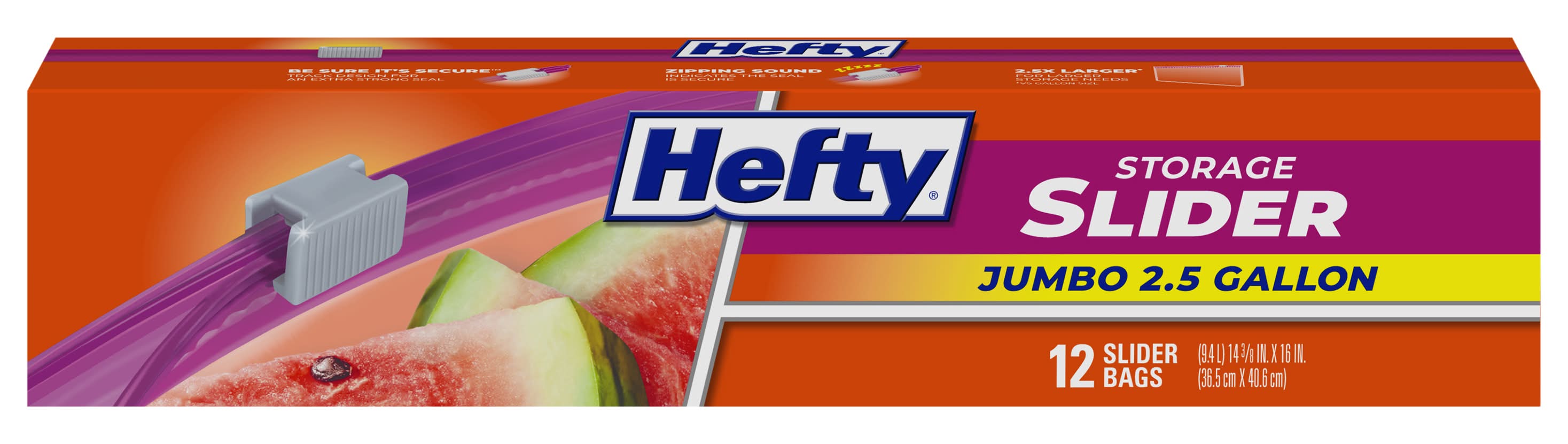 Hefty Jumbo Storage Slider Bags