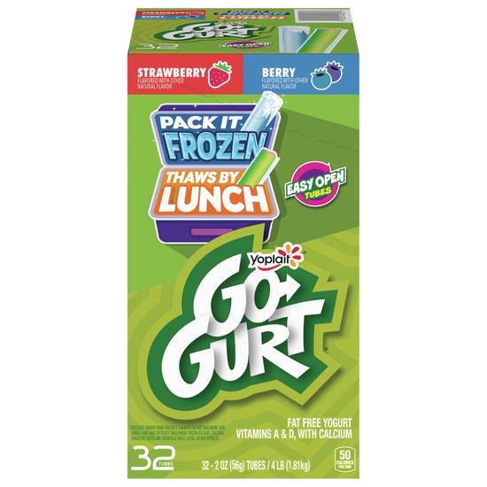 Go-Gurt Yoplait Low Fat Strawberry & Berry Yogurt (32 ct)