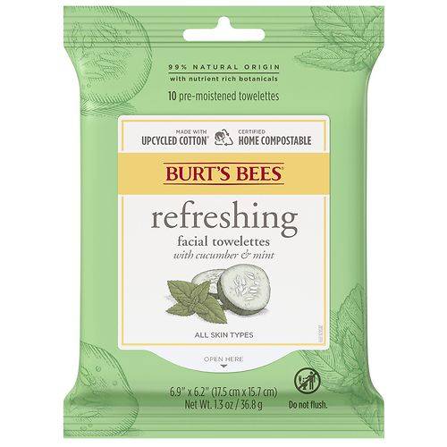 Burt's Bees Facial Cleansing Towelettes for Normal to Dry Skin Cucumber & Sage - 10.0 ea