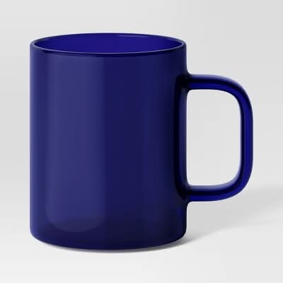 Room Essentials Borosilicate Glass Mug, Translucent Blue