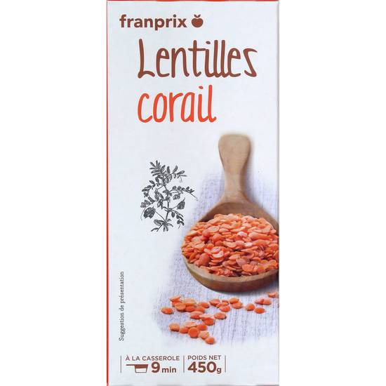 Lentilles corail franprix 450g