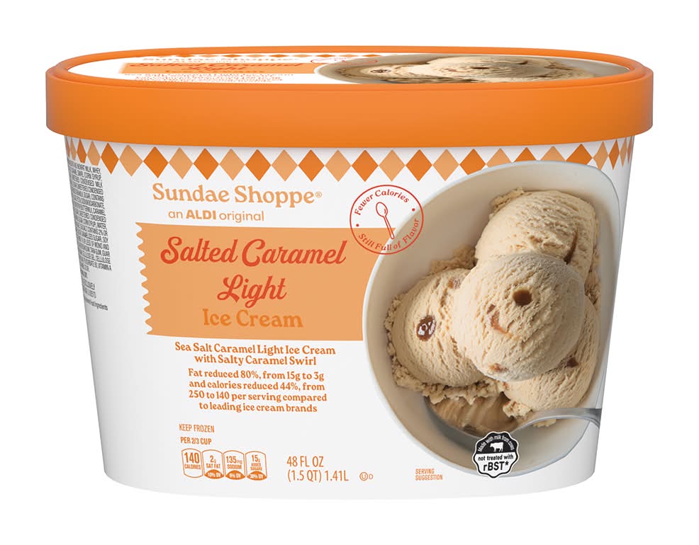 Sundae Shoppe Light Ice Cream, Sea Salt Caramel (48 fl oz)