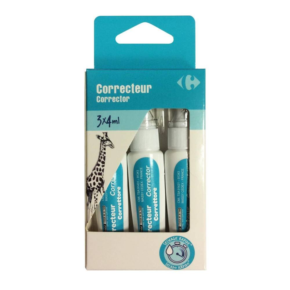 Carrefour - Correcteur stylos 3x4 ml