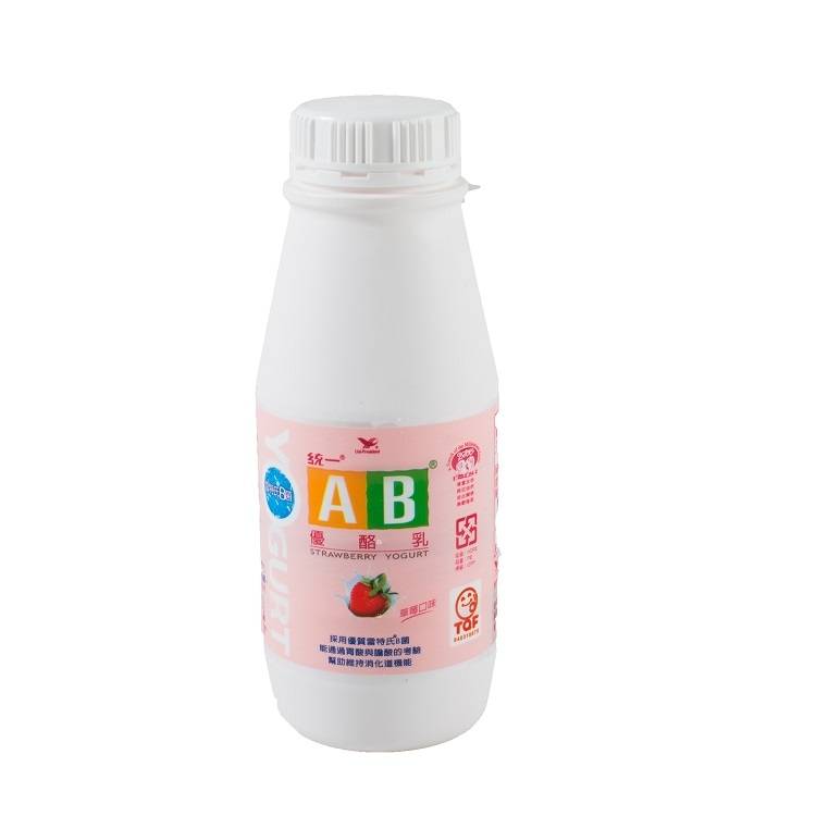 統一AB優酪乳-草莓  206ml/瓶#130836