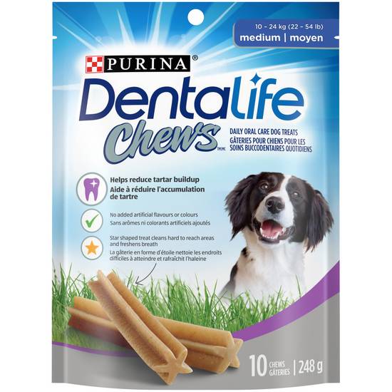 Dentalife dentalife chews gâteries pour chiens moyens pour les soins buccodentaires quotidiens (248 g) - chews medium breed dental dog treats (248 g)