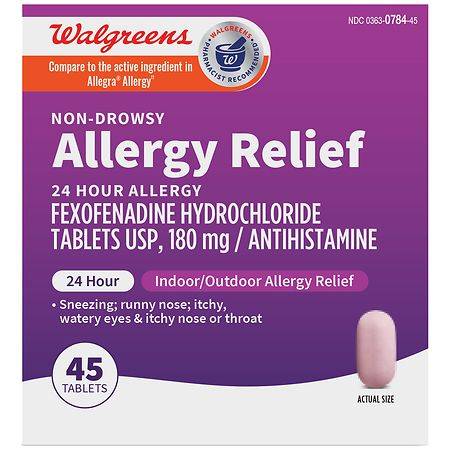 Walgreens Wal-Fex 24 Hour Allergy Relief Fexofenadine Hydrochloride (45 ct)