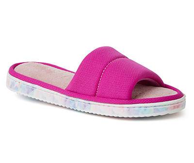 Women's Small Purple Terry Slide Slippers