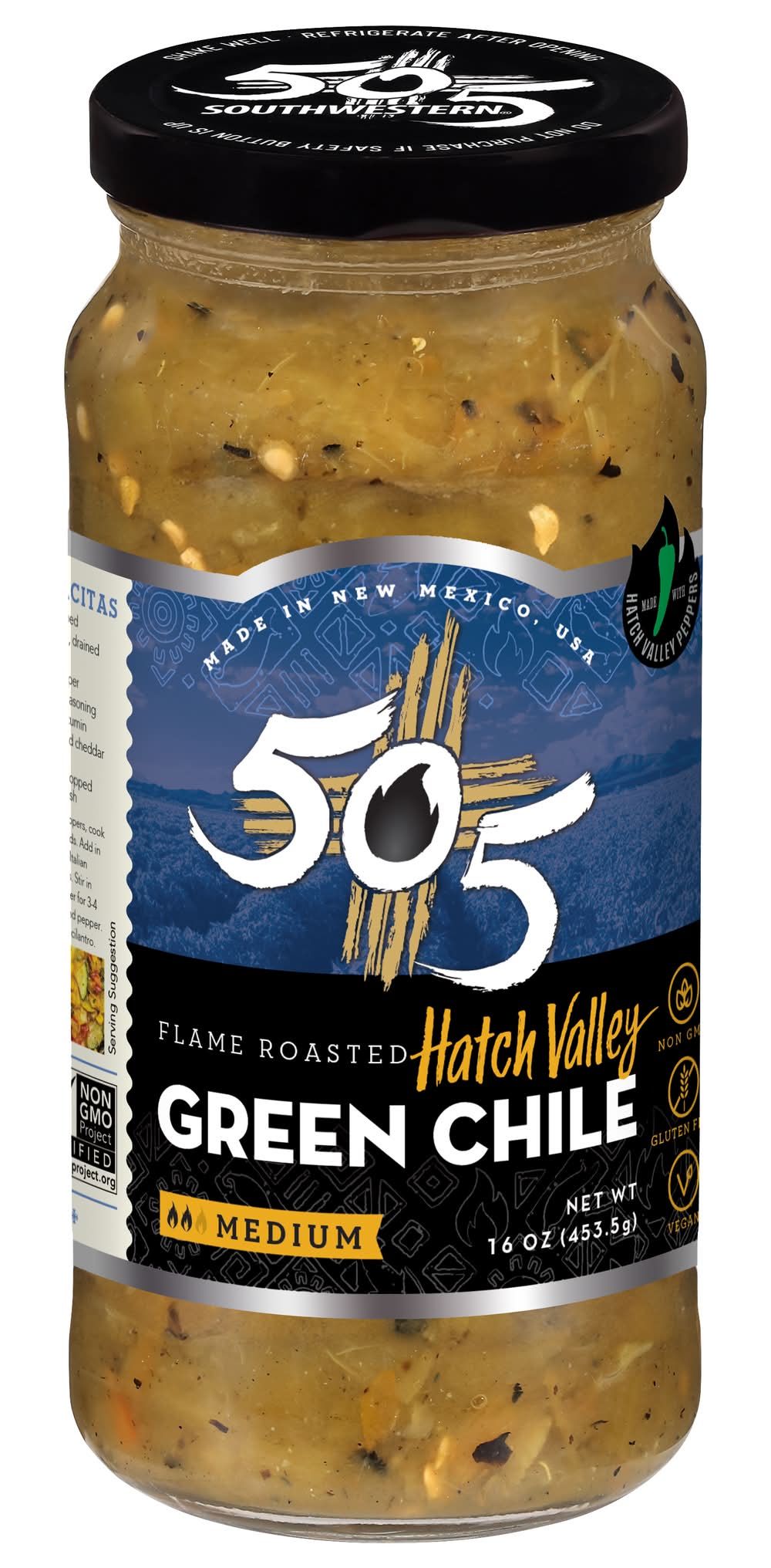 505 Southwestern Hatch Valley Flame Roasted Green Chile Medium Salsa (16 oz)
