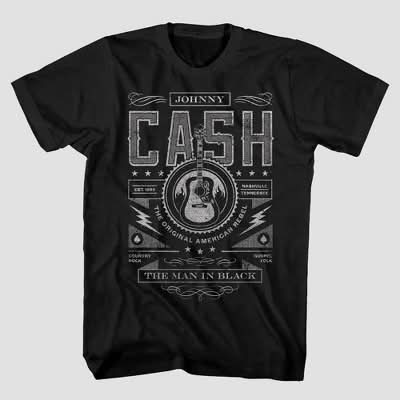 Merch Traffic Johnny Cash Short Sleeve Crewneck T Shirt, Men, S, Black