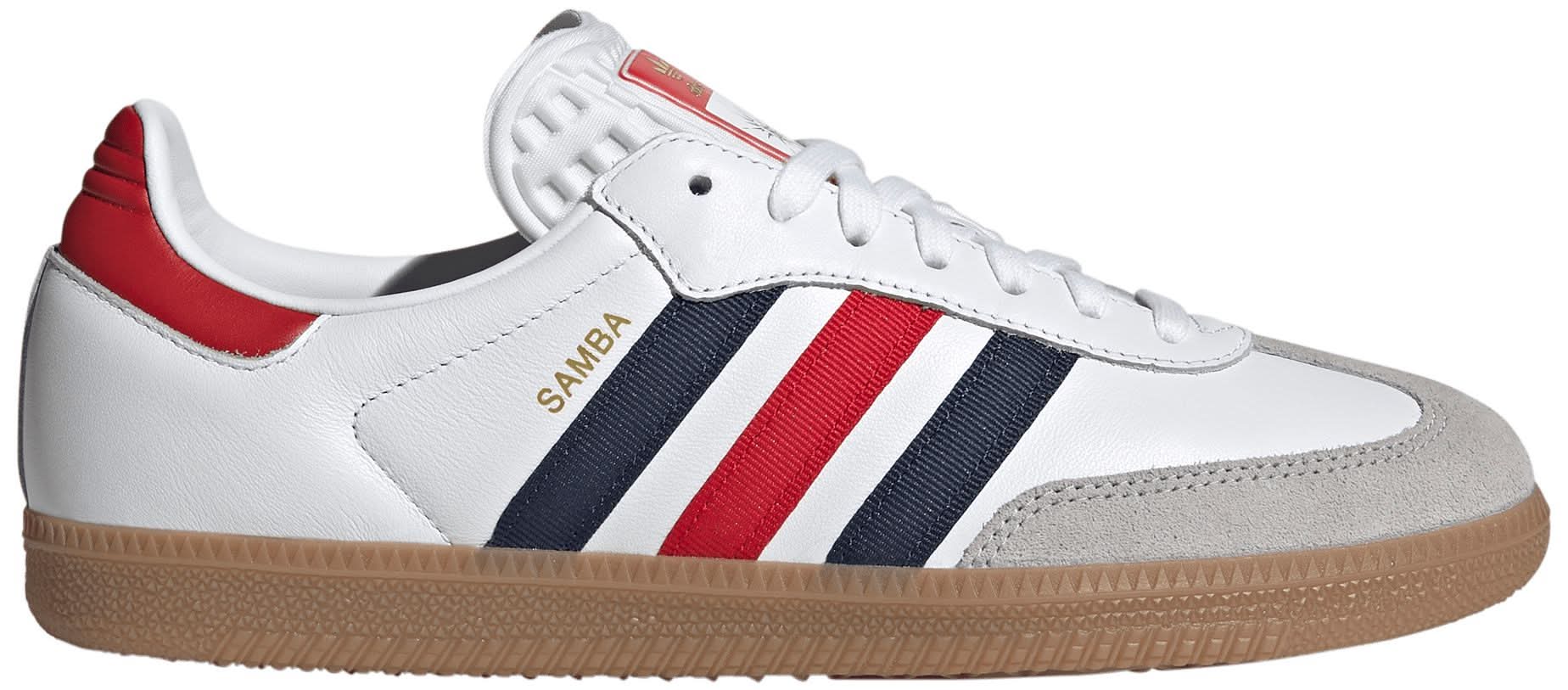 adidas FIFA World Cup Samba OG Shoes (Ftwr White/Night Indigo/Better Scarlet, M10.0/W11.0)
